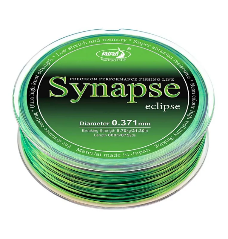 Katran Synapse Eclipse 0,371mm 9,70kg 800m sinkende Fishing Line Angelschnur Neon + Black Edition-Schnüre-JJ-Fishing