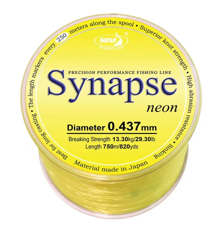 Katran SYNAPSE Neon 0.437mm 13,30Kg 750m Fishing Line Angelschnur Fluo Edition Sinkend-Cords-JJ-Fishing