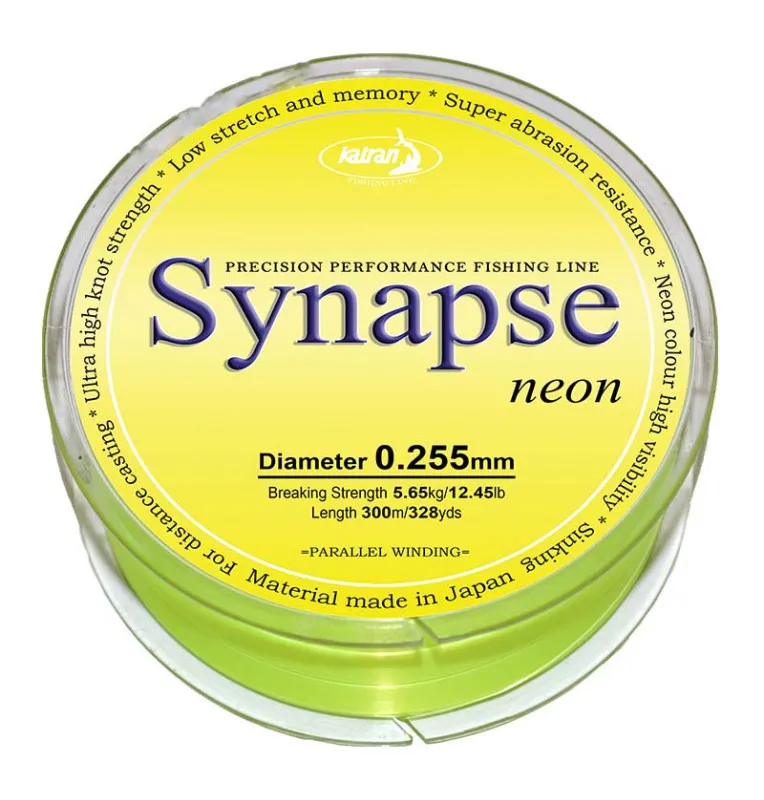 Katran SYNAPSE Neon 0.255mm 5,24Kg 300m Fishing Line Angelschnur Fluo Edition Sinkend-Cords-JJ-Fishing