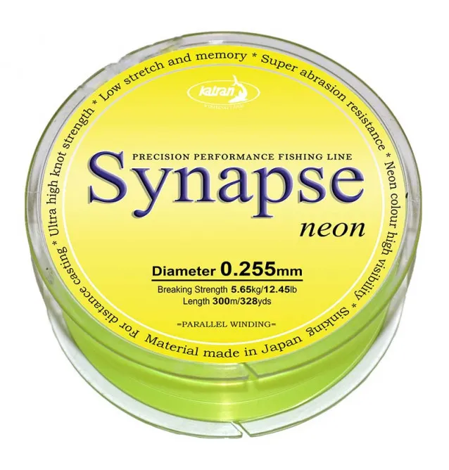 Katran Synapse Neon 0,255mm 5,65kg 300m sinkende Fishing Line Angelschnur Fluo Edition-Schnüre-JJ-Fishing