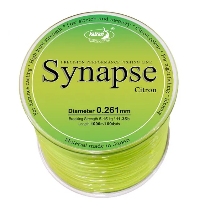 Katran Synapse Citron 0,261mm 5,15kg 1000m Gelb sinkende Fishing Line Angelschnur-Schnüre-JJ-Fishing