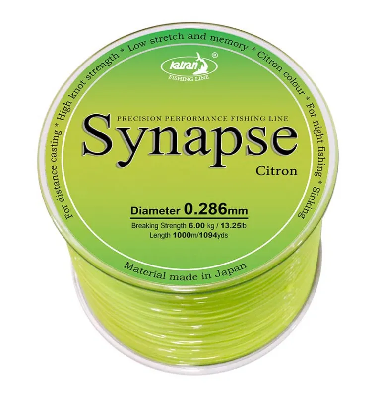 Katran Synapse Citron 0,286mm 6kg 1000m Gelb sinkende Fishing Line Angelschnur Gelb-Schnüre-JJ-Fishing