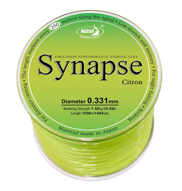 Katran Synapse Citron 0,331mm 7,50kg 1000m Gelb sinkende Fishing Line Angelschnur-Schnüre-JJ-Fishing