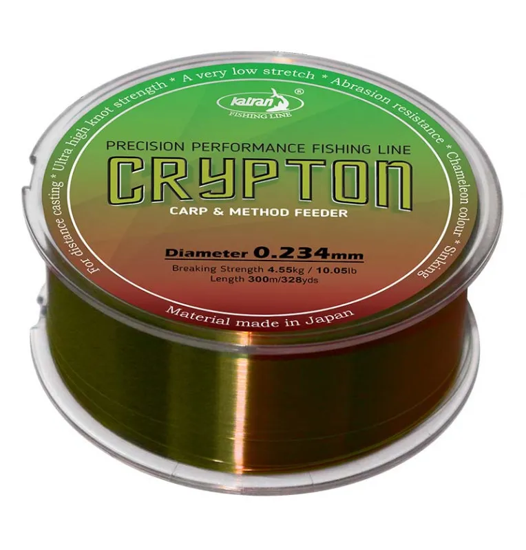 Katran Crypton Carp & Method Feeder 0,234mm 4,55kg 300m sinkende Fishing Line Angelschnur Chameleon Colour Edition-Schnüre-JJ...