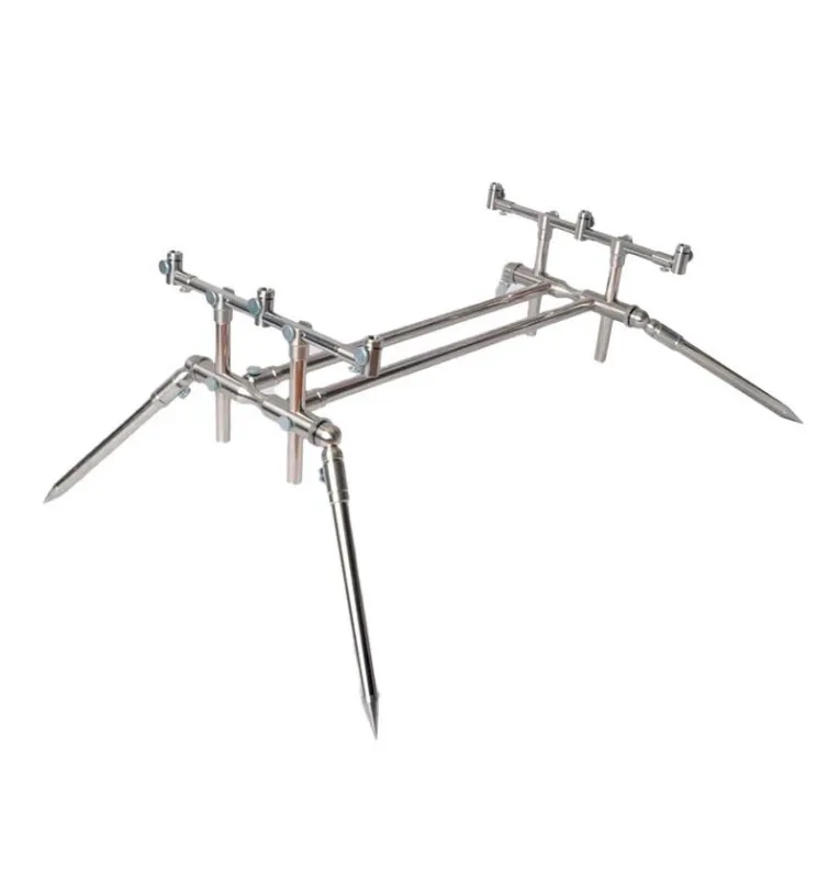 Holdcarp Brilliant Rod Pod+ LONG LEGS für 3 Ruten mit verstellbaren Buzzbars Fully Adjustable stainless steel Rod Pod-Tackle ...