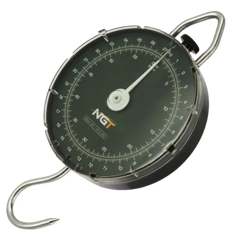 NGT Specimen Scales up to 27kg / 60lb round analog fishing scale-Unhooking mats & weighing slings-JJ-Fishing